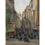 * Charles Cundall [1890-1971]- Rue de Bievre, Paris,:- signed, watercolour and bodycolour,