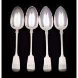A pair of Victorian provincial silverFiddle pattern tablespoons, maker William Rawlings Sobey,