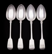 A pair of Victorian provincial silverFiddle pattern tablespoons, maker William Rawlings Sobey,
