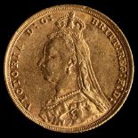 A Victoria gold sovereign,: 1890, 8g.