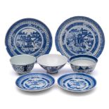 A mixed lot of Chinese blue and white porcelain: including a bowl painted to the interior with a