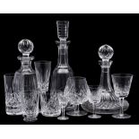 An extensive Waterford 'Lismore' suite of drinking glasses: comprising six each tall wine goblets,