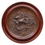 A Victorian electrotype by Elkington & Co: depicting Apollo riding Pegasus surrounded by cherubs,