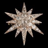 A late Victorian diamond star brooch,: circa 1890,