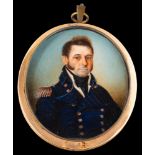 Calcutta School Circa 1820- A miniature portrait of Captain Charles Fellowes Grice [d.