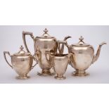 An American 20th century four-piece sterling silver tea and coffee service, maker Reed & Barton,