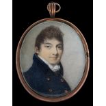 Circle of Charles Jagger [circa 1770-1827]- A miniature portrait of a young man,
