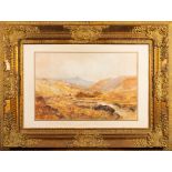 William Widgery [1822-1893]- Dartmoor river valley with fisherman,:- signed, watercolour,