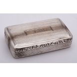 A George IV silver snuff box, maker Clark & Smith, Birmingham, 1824: initialled,