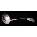 An Edward VII silver Fiddle pattern soup ladle, maker Cooper Brothers & Sons Ltd, Sheffield,