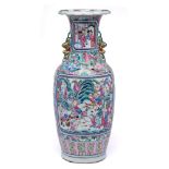 A large Chinese famille rose vase for the Straits market: the neck and shoulders applied with
