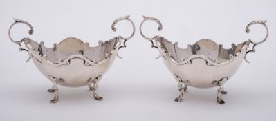 A pair of Victorian silver sugar basins, maker R&W Sorley,