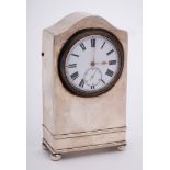 An Edward VII silver cased boudoir timepiece, maker Douglas Clock Co Ltd, Birmingham,