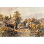 Alfred Leyman [1856-1933]- At Monkton, near Honiton:- signed bottom left watercolour, 36 x 53.5cm.