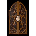 After Peter Paul Rubens, a 19th century Continental carved ivory triptych of St.