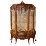 A large kingwood, gilt metal mounted and glazed vitrine in Louis XV taste,