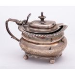 A William IV silver mustard pot and cover, maker Thomas Johnson, London,