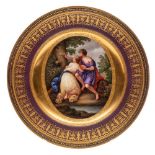 A Vienna neo-classical plate: painted in the manner of Angelica Kauffman with lovers by a tree
