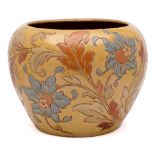 An Alexander Lauder (Barnstaple) pottery jardiniere: of squat oviform incised with flowers and