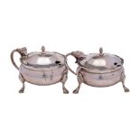 A pair of George VI silver salts, maker Goldsmiths & Silversmiths Co Ltd, London,