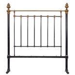 A Victorian cast and wrought iron and brass mounted bedstead, late 19th century,