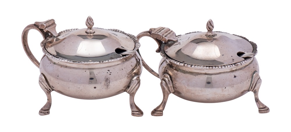 A pair of George VI silver salts, maker Goldsmiths & Silversmiths Co Ltd, London, - Image 2 of 2