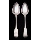 A 19th century Channel Islands silver Fiddle pattern table spoon,