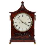 A Regency mahogany bracket clock: the eight-day duration double-fusee movement striking the hours