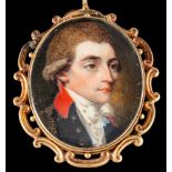 English School Circa 1770- A miniature portrait of a young naval officer,