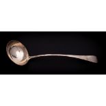 A George V silver Old English pattern soup ladle, maker Francis Higgins & Son Ltd, London,
