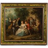 Follower of Jean-Honore Fragonard [1732-1806]- Courting couple accompanied by musicians in a