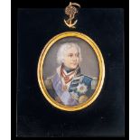 English School 20th Century- A miniature portrait of Vice Admiral Nelson,:- head and shoulders,