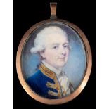 English School late 18th Century - A miniature portrait of a naval officer said to be Admiral