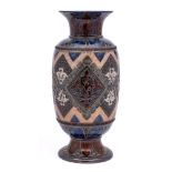 A Doulton Lambeth stoneware vase by William Parker: with flared rim and footrim,