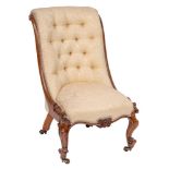 A lady's Victorian carved rosewood chair:,