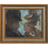 Follower of Toulose Lautrec, early 20th Century- Figures in conversation,