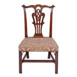 A fine late George II or early George III walnut side chair,: circa 1760, in Chippendale style,