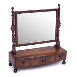 An early 19th Century mahogany and inlaid swing frame platform toilet mirror:,