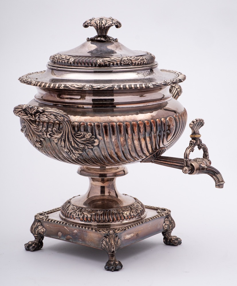 A Regency period old Sheffield Plate samovar,