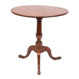 An early 19th Century oak circular tea table:,
