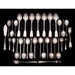 A mixed collection of silver spoons,
