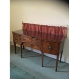 A 19th Century mahogany and inlaid bow fronted sideboard:, crossbanded in satinwood,