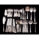 A 20th century Austrian silver part flatware service: initialled, includes; ten table forks,