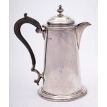 A George V silver hot water jug, maker Martin, Hall & Co, Sheffield,