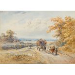 Henry Earp [1831-1914]- A Farm Road near Uckfield, Sussex; View to Windsor Castle,