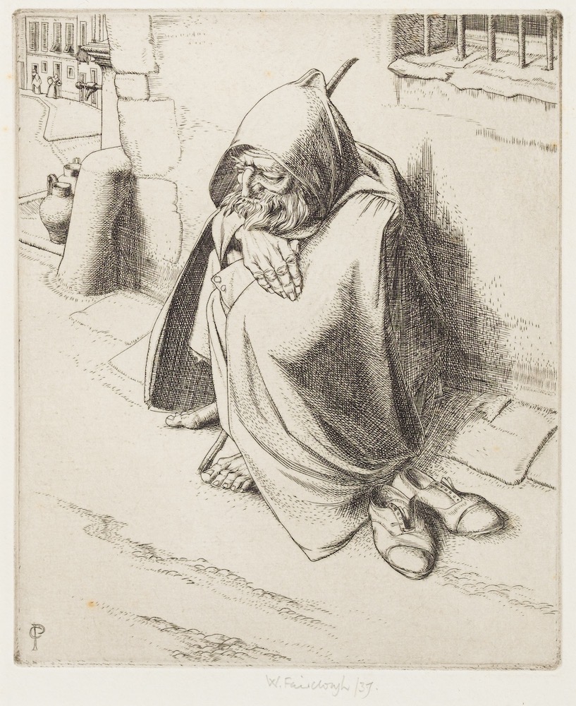 * Wilfred R E Fairclough [1907-1996]- The Spanish Beggar,:- etching,