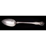 A George III silver Fiddle, Thread and Shell pattern serving spoon, maker Thomas Wilkes Barker,