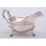 An Elizabeth II silver gravy boat, maker C.J.