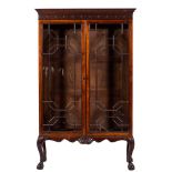 An Edwardian mahogany display cabinet in the Georgian manner:,