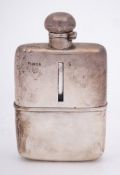 A George V glass and silver mounted hip flask, maker George Neal & George Neal, London,